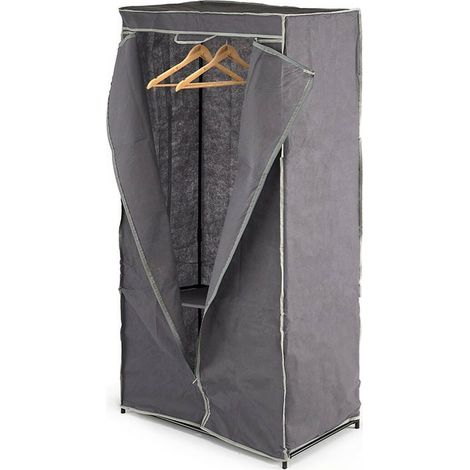 Armadio, armadio portatile in tessuto, grigio, 75 cm (1/2)