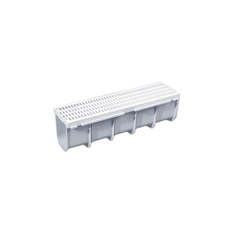 CANALETTA CON GRIGLIA COMPLETA IN POLIPROPILENE GRIGIA cm.50x13x14h.