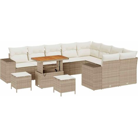 Maison Exclusive - Garten-Sofa-Set mit Kissen mit Speicher 12 pcs