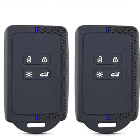 2PCS Coque de clé,Silicone,Renault,4 boutons,Antichoc,Véhicules compatibles (1/5)