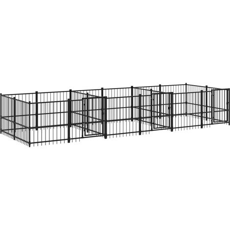 Maison Exclusive - Chenil d'extérieur pour chiens Acier 11,26 m² (1/5)