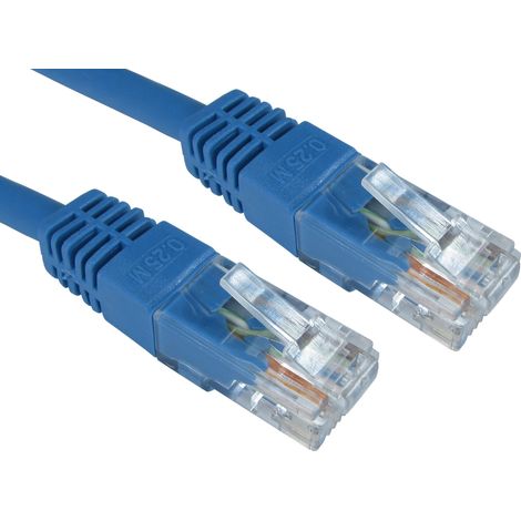 Câble Ethernet catégorie 6 UTP RS PRO, Bleu, 20m PVC Avec connecteur Droit ( Prix pour 1 )