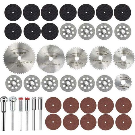 42-Piece Rotary Tool Cutting Disc Set, Diamond Cutting Disc for Wood and Metal, Circular Saw Blade, Resin Cutting Disc, Diamond Disc (1/5)