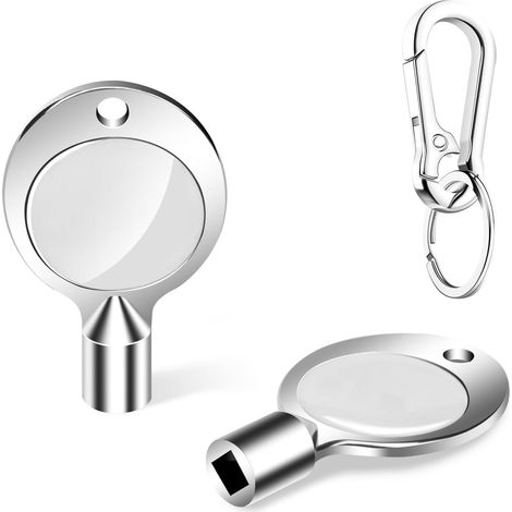 Willkommen Entlüftungsschlüssel für Heizkörper, Universalschlüssel für Zählerkästen, Heizkörper und Ventile, Metallschlüssel mit Schlüsselring, 5 mm Vierkantschlüssel (1/5)