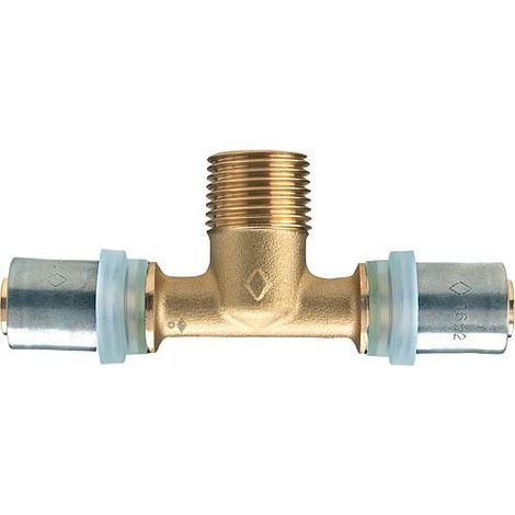 EVENES raccord a sertir pour multic., transition Té filet. male, 26x3mm-3/4"-26x3mm,contour TH (1/2)