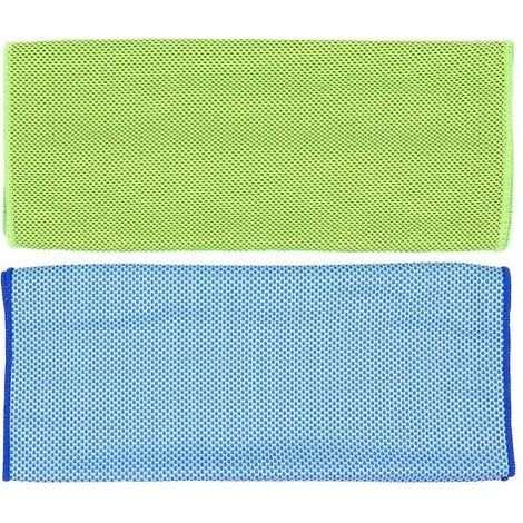 Set mit 2 kühlenden und erfrischenden Gesichtstüchern, schnelltrocknend, ideal für Strand und Yoga. – 100 x 30 cm – Blau (1/5)