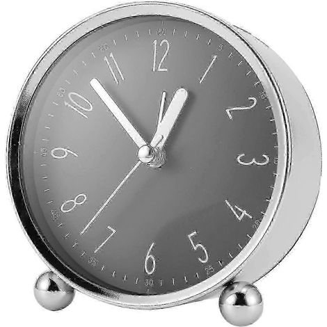 Réveil silencieux, réveil de chevet silencieux de 10 cm, adapté aux gros dormeurs, horloge analogique à piles. (1/5)