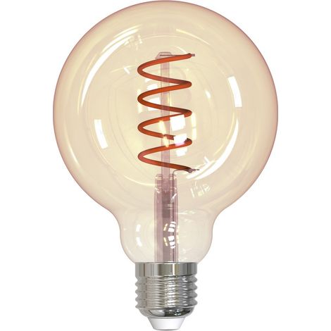AMPOULE FILAMENT LED, E27, GLOBE G95, AMBRE, TRSP., BLC TRS CHD, RGL. HAMA (1/4)