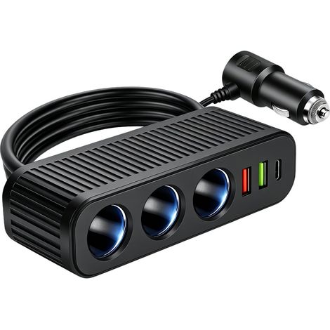 6 en 1 Multiprise Chargeur Allume Cigare 120W Adaptateur 12V 24V (1/5)