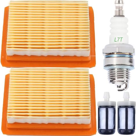Kit de Filtre à air débroussailleuse pour Stihl FS120 FS200 FS250 FS300 FS350 FS400 FS450 FS480 BT120C BT121 BT130 HT250 KM130 avec Filtre à Carburant, Bougie d'allumage, pièce de Rechange (1/5)