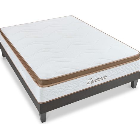 BELLECOUR LITERIE Ensemble ZERMATT 180x200 cm Matelas Mémoire de forme + Sommier Bois (1/5)