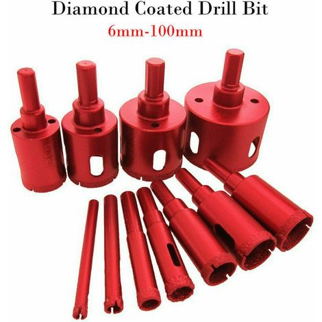 1Pcs 6mm Diamond Drill Bit, Hole Saw Drill Bit Accessories for Glass/Tile/Ceramic/Marble/Porcelain Cutting Bits for Glass Surfaces Ceramic Tile Marble 6 100mm
