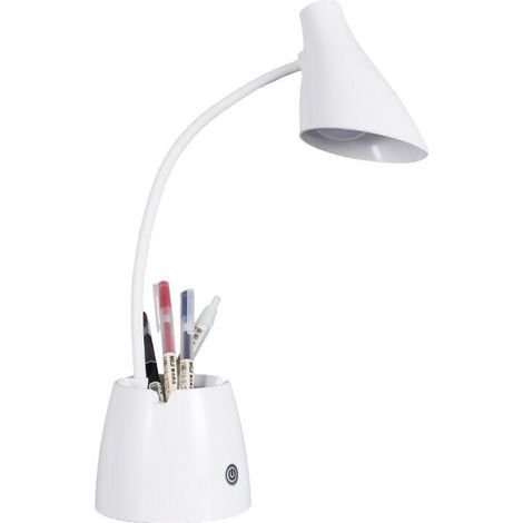 Lampe de Bureau, Lampe de Bureau Led Dimmable avec 3 Modes d'éclairage, 2000mAh Rechargeable Lampe Bureau Enfant avec Porte-stylo et Support Téléphone, Protection des Yeux et Col de Cygne Flexible (1/5)