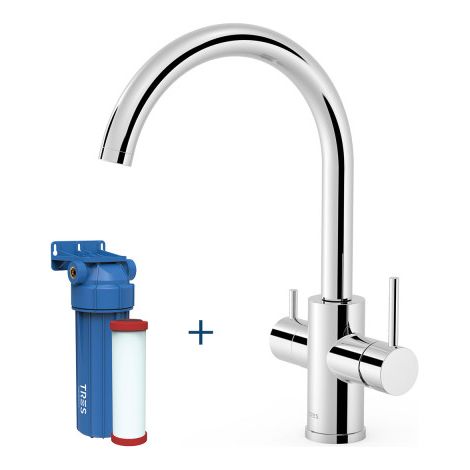 Mitigeur de cuisine 2 voies Chrome - TRES 23045402 (1/2)