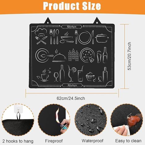Induction Hob Protection Mat, 62 x 53 cm, Rubber Large Heat Resistant Mat, Anti-Scratch Silicone Hob Cover, Non Slip for Induction Hob (Figure) (1/4)