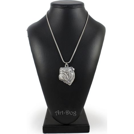 Bulldog inglese, Bulldog II - collana con ciondolo a forma di cane su catena d'argento, gioiello unico di Art-Dog (1/5)