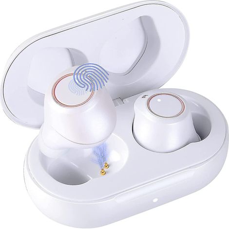 Crea – Prothèse auditive rechargeable avec réduction sonore – Boîtier de chargement portable – 10h d'autonomie – Volume réglable (Blanc) (1/5)