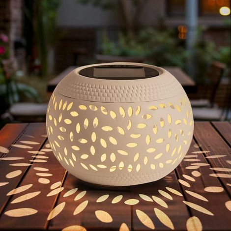 Lampe de table solaire exterieur etanche LED style retro decoration jardin