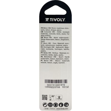 Tivoly • 1 punta per calcestruzzo PRO-Ø7mm - Inserto in metallo duro - Gambo cilindrico