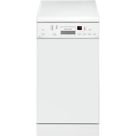 Brandt – Lave-vaisselle 45cm 10 couverts – Classe énergétique A++ – 47dB – 7 programmes – Cuve inox – Départ différé 24h – Panier supérieur réglable – Blanc