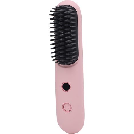 Lisseur ionique négatif 2 en 1 avec peigne, charge rapide USB-C, 3 réglages de température, brosse chauffante et fer à boucler pour tous types de cheveux (1/5)