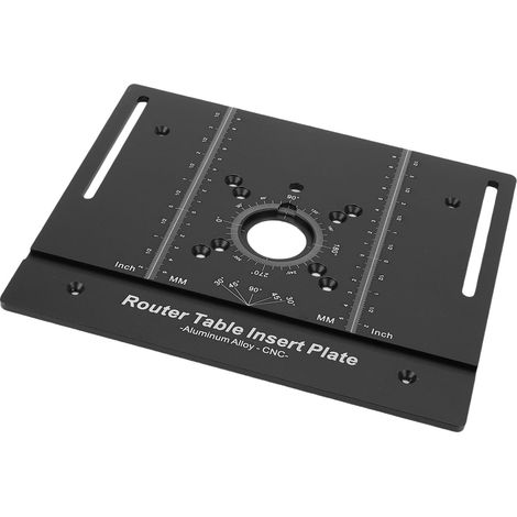 Plateau de insertion table à défonceuse en alliage d'aluminium noir pour établi bois gravure chanfreinage 1 plateau 2 bagues (1/5)