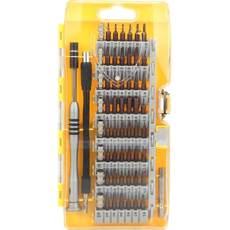 Kit de 60 embouts de tournevis multifonctions pour le démontage et la réparation de téléphones et lunettes. (1/5)