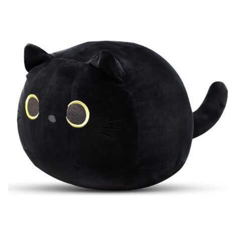 Oreiller de chat noir en peluche de 8 po pour chat noir (1/5)