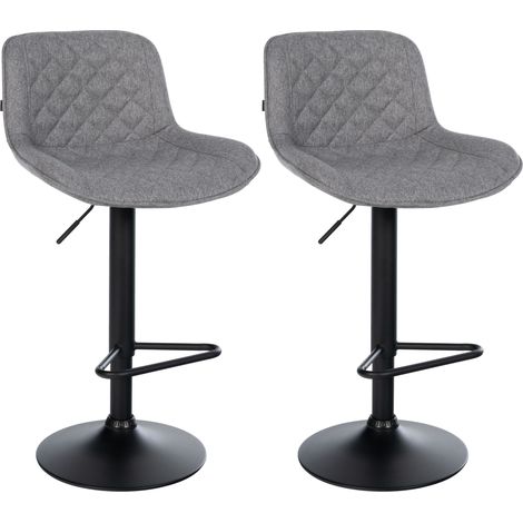 Set 2 sgabelli da bar Kasson grigio scuro Tessuto