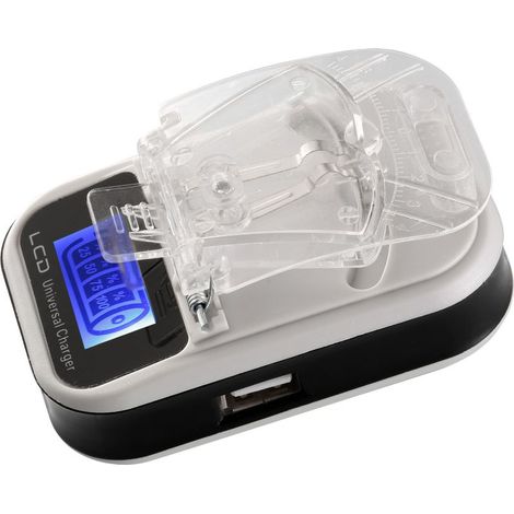 Dieses universelle Ladegerät mit USB-Anschluss und LCD-Bildschirm ist mit allen Batterietypen kompatibel. (1/5)