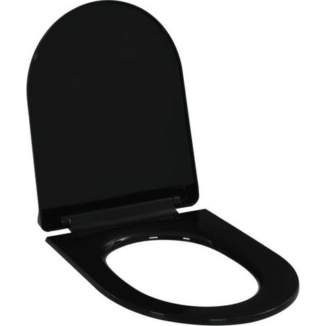 Abattant WC - ARAMOX - Noir - 46 x 36,5 cm - Dégagement rapide - Fermeture douce (1/4)