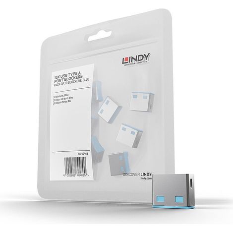 LINDY 40462 - USB PORT SCHLOSS (10 STÜCK) OHNE SCHLÜSSEL: CODE BLAU