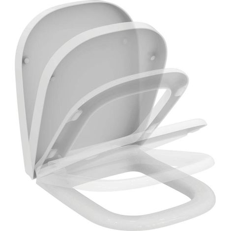 Sedile wc SOFTMOOD con coperchio, cerniere inox bianco, con chiusura ammortizzata IDEAL STANDARD (1/5)