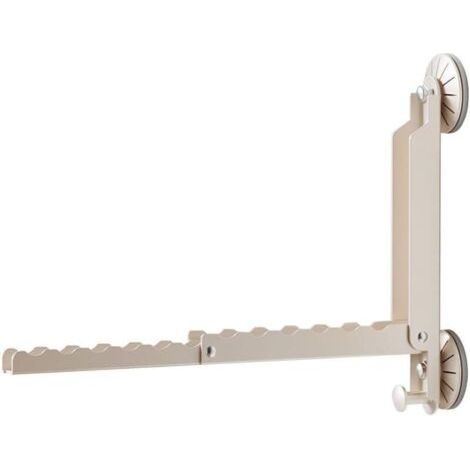 Étendoir mural pliable à 90°, cintre portable en acier au carbone avec ventouse pour buanderie, salle de bain, chambre, porte (1/5)