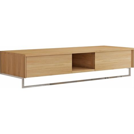 Mobile sotto lavabo sospeso in teak con portasciugamani 140 cm - KUPANG