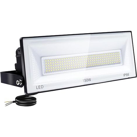 150 W 18000LM Ultra Bright Outdoor LED Floodlight, 6500 K Cool White Outdoor Spotlight with IP66 Waterproof, LED Spotlights for Garden, Garage, Stadium, Sports Field (1/5)
