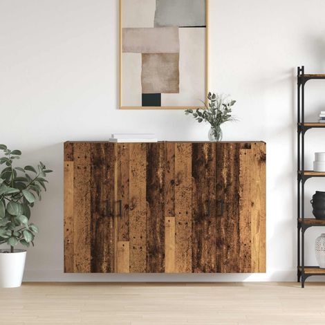vidaXL Wandschrank 2 pcs Altholz 69,5 x 34 x 90 cm Holzwerkstoff (1/5)