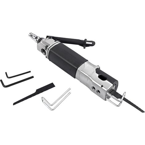 Kit de micro-meuleuse pneumatique 1/4 "alliage Air corps scie pneumatique fichier pneumatique scies alternatives outil de coupe scie à métaux lame de coupe outil voiture réparation outil (1/5)