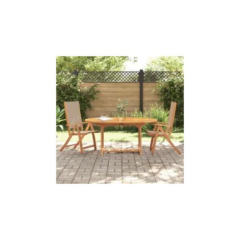 Chaises pliables de jardin lot de 2 bois d'acacia et textilène (1/5)