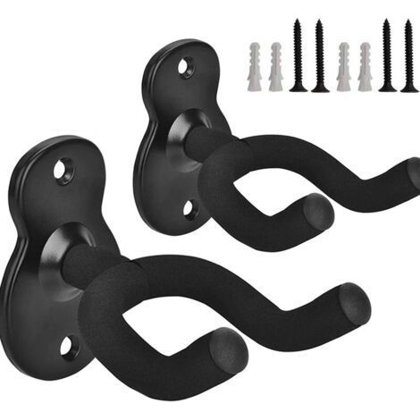 Lot de 2 crochets Crochets métalliques pour guitare Support pour guitare classique et électrique Accessoires pour ukulélé et violon (1/4)