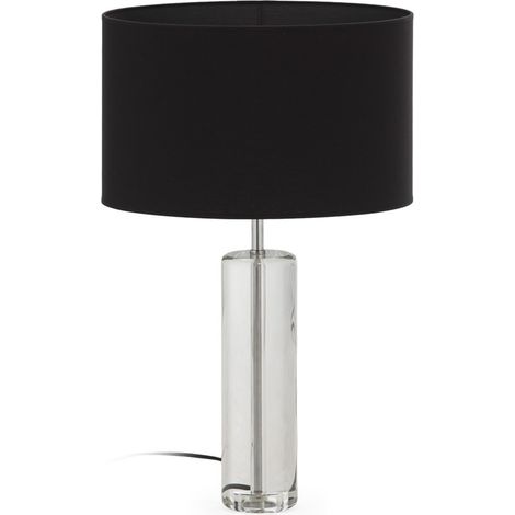 Lampe à poser en verre et métal chromé - chrome et noir (1/4)