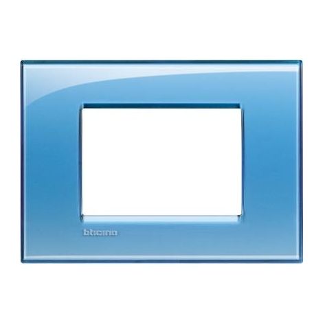 Placca Living Light Bticino 3p quadra azzurro