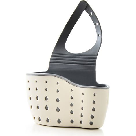 Étagère d'évier, porte-éponge, porte-égouttoir, panier suspendu double à ventouse, accessoires d'évier de cuisine (1/4)