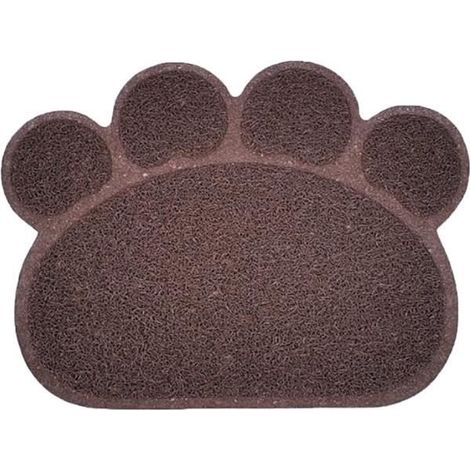 Et piège à chat mat litière petit animal lavable contrôle des déchets boîtes d'intérieur tapis chaton chaos chat jouet (marron, tail (1/4)
