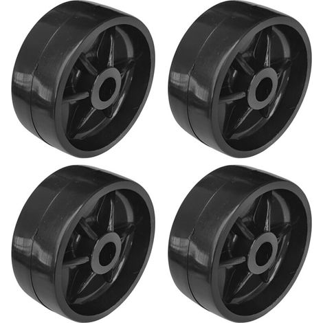 4x Roulette 38mm en plastique rigide noir pour utilisation universelle Galet Poulie Roue Rouleau Meuble Porte coulissante Tiroir Lit Placard