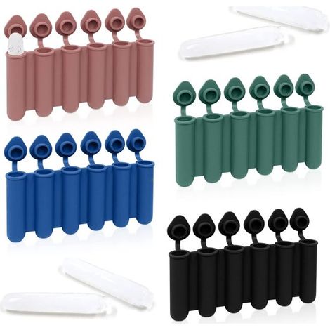 Mini bandeja para cubitos de hielo con tapa,Bandejas de silicona para hacer tubos de hielo,Para botellas deportivas y de agua,Para 4 colores (1/5)