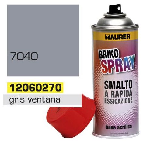 MAURER spray pintura gris ventana 400 ml. , Spray gris ventana. - Capacidad: 400 ml.- RAL: 7040.- Esmalte acrílico de uso profesional.- Excelentes propieda
