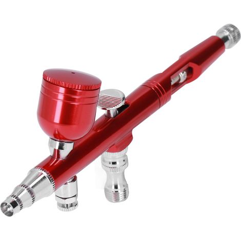 Aérographe portable petit G1/8, pistolet à peinture DIY en laiton pour maquillage, nail art, tatouage, costumes et loisirs créatifs, rouge (1/5)
