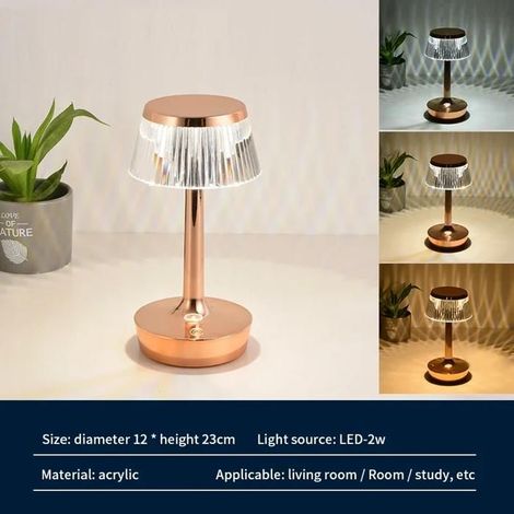 Lampe Led tactile USB au design moderne, luminaire décoratif d'intérieur, idéal pour une Table de chevet, trois couleurs or rose (1/3)