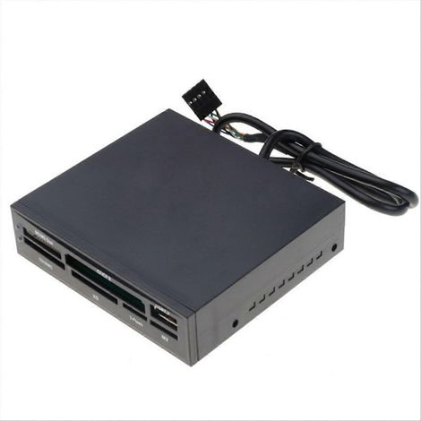 Lecteur de cartes intégré pour boîtier PC, hub USB, adaptateur de gravure de cartes mémoire TFlash pour disque dur HDD 3,5 pouces (1/5)